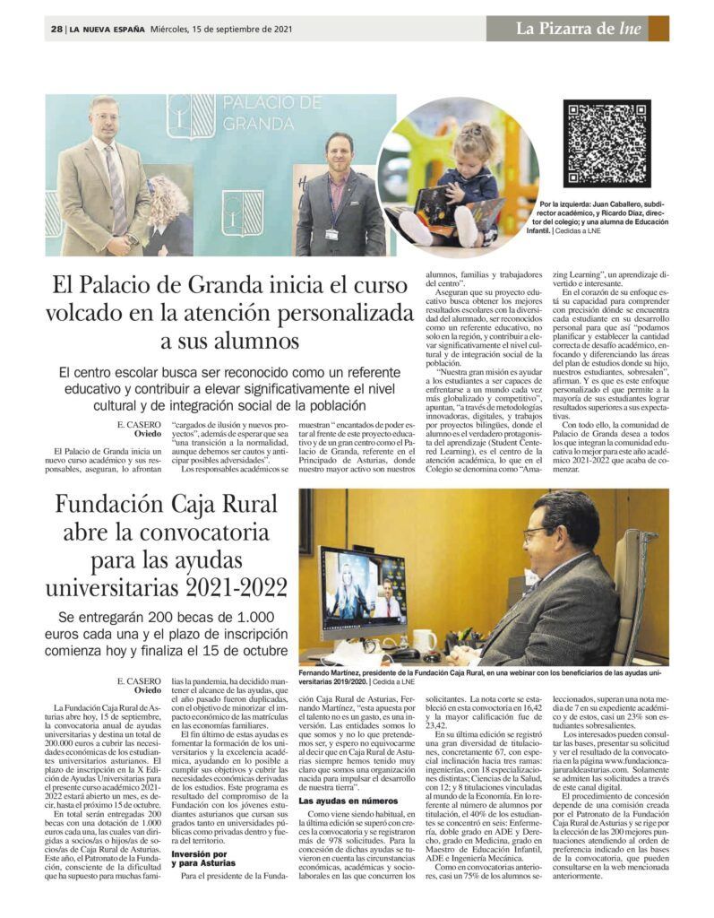 Nota de prensa por el diario La Nueva España